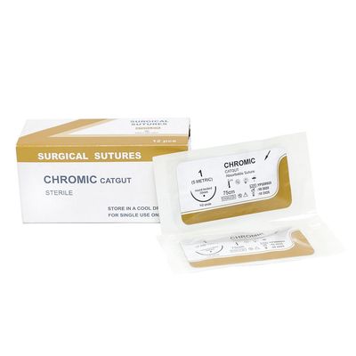 ราคาดี การผ่าตัดโรงพยาบาล ผ้าเย็บแพทย์แบบเรียบ Catgut แบบพัดพริบด้วยเข็ม ออนไลน์