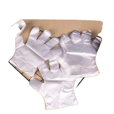 ราคาดี ถุงมือ HDPE PE แบบใช้แล้วทิ้ง ถุงมือโพลีเอทิลีน พร้อมพื้นผิวเรียบแบบนูน ทนต่อแรงดึงสูง ถุงมือพลาสติก HDPE แบบใช้แล้วทิ้ง ถุงมือทำอาหาร ออนไลน์