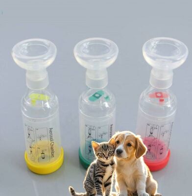 ราคาดี เครื่องแยกระยะของเครื่องสกัดพอลิเมอร์แบบแอนติสแตติก (Anti-Static Polymer Inhaler Spacer) กับวาล์วความต้านทานต่ํา และตัวชี้แจงการไหลของสายไฟทางสายตาสําหรับห้องระบายอากาศทางสัตวแพทย์ ออนไลน์