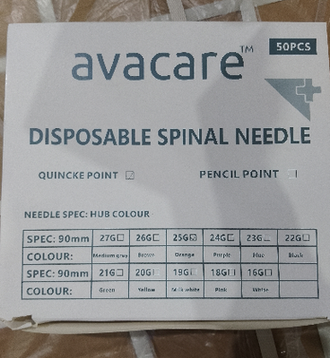 ราคาดี สายเข็มหลับสะเก็ดเงินทางกระดูกสันหลังประเภทแพทย์ที่มีปลาย Quincke และจุดดินสอ แบบ Whitacre สําหรับการเจาะกระดูกสันหลังใน 25G 26G 27G ออนไลน์